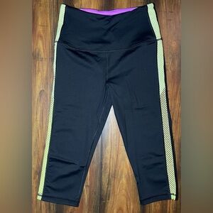 Victoria's Secret Black Leggings with Lime Accents